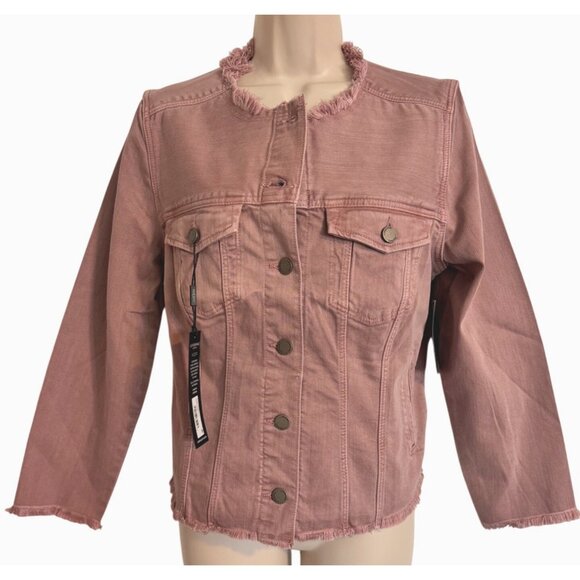 Liverpool Aster Mauve Rose Jean Jacket Size Petite Medium Button Up NWT $109 - Picture 9 of 10